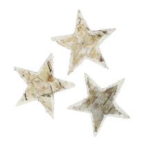 kohteita Koivun tähdet luonnonlumiset 6,5cm 30 kpl
