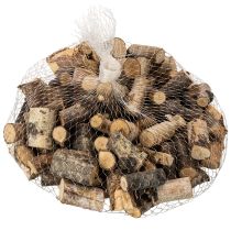 kohteita Koristeellisia koivupuupaloja kuorella askarteluun, 3 cm, 300 g