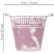 kohteita Peltiämpäri, violetti ja valkoinen, Ø19cm, korkeus 17cm, 1 kpl.