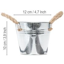 kohteita Kiiltävä metalliämpäri köysikahvoilla, Ø12cm
