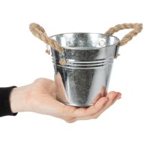 kohteita Kiiltävä metalliämpäri köysikahvoilla, Ø12cm