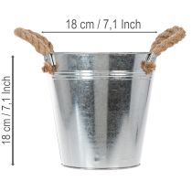 kohteita Kiiltävä metalliämpäri köysikahvoilla, Ø18cm