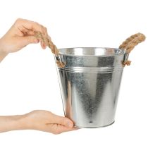 kohteita Kiiltävä metalliämpäri köysikahvoilla, Ø18cm