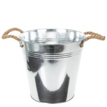kohteita Kiiltävä metalliämpäri köysikahvoilla, Ø25cm