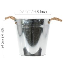 kohteita Kiiltävä metalliämpäri köysikahvoilla, Ø25cm