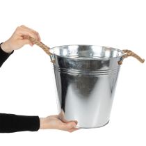 kohteita Kiiltävä metalliämpäri köysikahvoilla, Ø25cm
