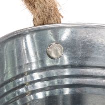kohteita Metallikulho köysikahvoilla, hopea, 22 cm korkea, 10 cm korkea