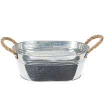 kohteita Soikea peltikulho hopeanvärinen 30cm x 17cm x 10cm