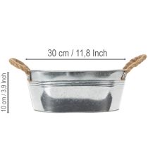 kohteita Soikea peltikulho hopeanvärinen 30cm x 17cm x 10cm