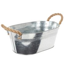 kohteita Soikea peltikulho hopeanvärinen 30cm x 17cm x 10cm