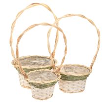 kohteita Kukkakorin kahva Luonnonvihreä Harmaa Valkoinen Ø18-26cm 3 kpl setti