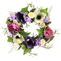 kohteita Tekokukkaseppele Anemones Daisies Purppura Valkoinen Ø25cm