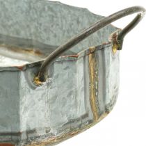 Kukkakulho metallinen sinkkikulho antiikkisetti 2 L45cm/59cm