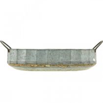 kohteita Kukkakulho metallinen sinkkitarjotin antiikkinen 2 kpl setti P 45cm/59cm