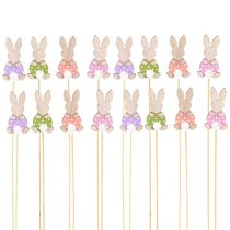 kohteita Kukkapuikko Värikäs Pupu Puukoristeet Pääsiäinen 6cm 12 kpl