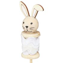 kohteita Flower Stick Rabbit Wood Natural, Ruskea, Valkoinen L32cm 8 kpl