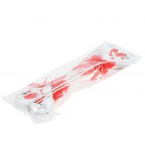 kohteita Kukkatulppa sydän valkoinen rusetilla 7cm 12 kpl