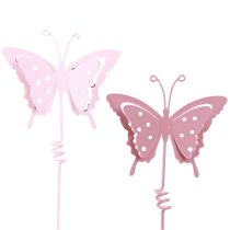 kohteita Kukkatulppa perhonen metalli pinkki L24cm 12 kpl