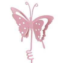 kohteita Kukkatulppa perhonen metalli pinkki L24cm 12 kpl