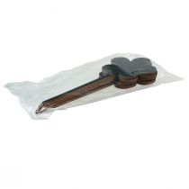 kohteita Kukkaseppeleet, miniatyyripuusta tehdyt laatat, mustat, Ø10 cm, 6-osainen koristesetti