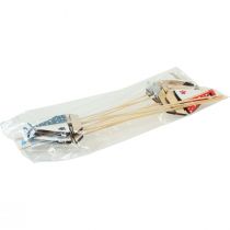 kohteita Flower plug vene purjevene koristelu puun värinen 5,5x8cm 12 kpl