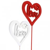 Kukkatulppa sydän punainen puinen koristetulppa Love 7cm 12kpl