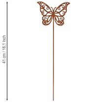 kohteita Metalliset kukkakepit, ruosteenvärinen kuvio, perhoskoriste, 10 × 7 cm, 3 kpl