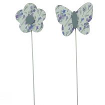 kohteita Kukkatulppa perhonen kukka koristetulppa puu 7cm 12 kpl
