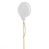 Kukkatulppa kimppu koristeellinen kakkupäällinen ilmapallo valkoinen 28cm 8kpl