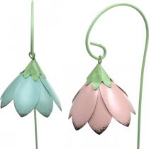 Kellokukat liimaukseen, metallikukat, jousitulpat L34cm pinkki, violetti, sininen, valkoinen 4 kpl setti