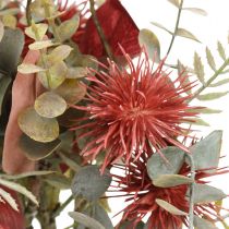 Kukkakimppu tekokukat eukalyptus ohdake kukkakoristelu 36cm