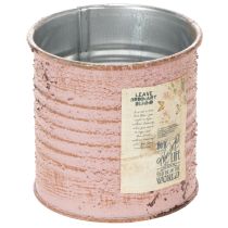 kohteita Kukkaruukku koristeellinen pelti, pyöreä, antiikkiruusu, metallinen, Ø8cm, korkeus 7.5cm