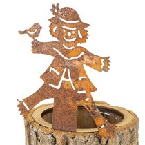 kohteita Puinen kukkaruukku, pelätin, ruoste, korkeus 24,5 cm