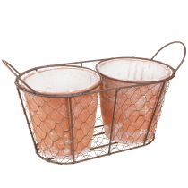 kohteita Kukkaruukku keraaminen lankakori ruskea terrakotta L38,5cm