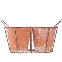 kohteita Kukkaruukku keraaminen lankakori ruskea terrakotta P38.5cm