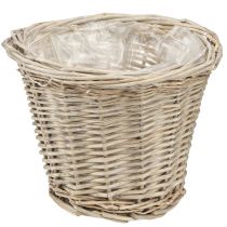 kohteita Kukkaruukkukori paju luonnonharmaa valkoinen Ø20cm K16cm 2kpl