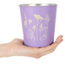 kohteita Pyöreä pastellinvärinen kukkaruukku huonekasveille kukka-aiheella, 12 cm, 3 kpl
