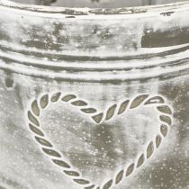 kohteita Shabby Chic -kukkaruukku, metallinen, sydämenmuotoinen, Ø17,5 cm, korkeus 15,5 cm