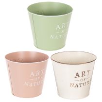 kohteita Art of Nature pyöreä vintage-tyylinen koristeellinen ruukku 17 cm 3 kpl