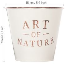 kohteita Sinkkiruukku, kermanvärinen, Ø15cm, korkeus 13.5cm
