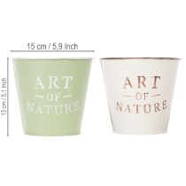 kohteita Art of Nature -ruukku kirjaimilla, koriste ikkunalaudalle ja olohuoneeseen, 15 cm, 2 kpl
