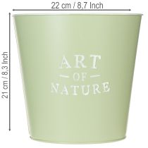 kohteita Sinkkiruukku, metallinen istutuskone, mintunvihreä, Ø22cm, korkeus 21cm