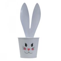 Kukkaruukku kaninistutuskone metalli valkoinen Pääsiäiskoristeet Ø8cm K20.5cm 4kpl