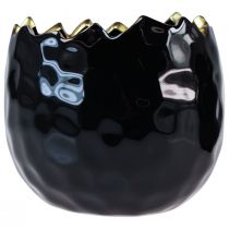 kohteita Kukkaruukku Keraaminen Munanmusta Plant Pot Musta Ø12cm 2kpl