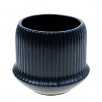 Kukkaruukun keraaminen istutuskoneen urat mustat Ø12cm K10,5cm