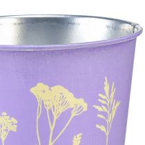 kohteita Kukkaruukku metallinen istutuskone violetit kukat Ø10cm K10,5cm
