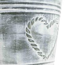 Kukkaruukku nuhjuinen tyylikäs metallisydän Ø17,5 cm K15,5 cm