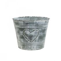 Kukkaruukku nuhjuinen tyylikäs istutuskone metallisydän Ø17cm K13,5cm