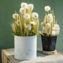 kohteita Kukkaruukku musta hopea istutuskone metalli Ø12,5cm K11,5cm