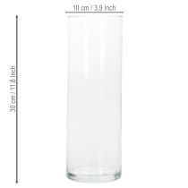 kohteita Kukkamaljakko, kapea lasinen lieriö, voidaan käyttää lasimaljakkona tai korkeana koristelasina, 30 cm